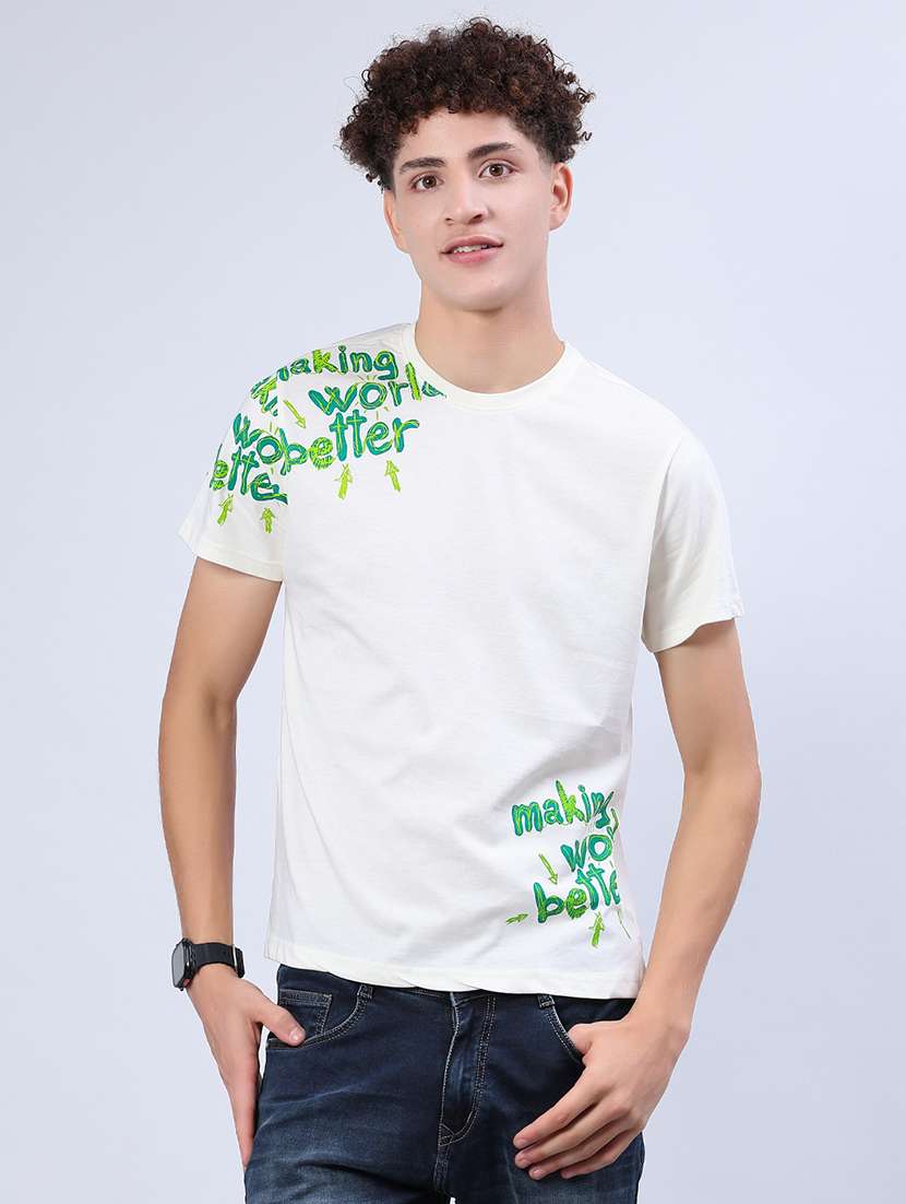men printed short sleeve regular fit t-shirt - 21942298 -  Standard Image - 1