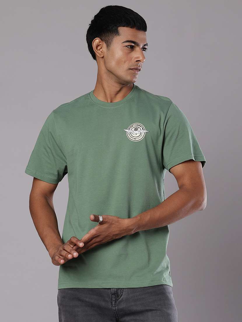 men back print round neck regular fit t-shirt - 21942300 - Standard Image - 1