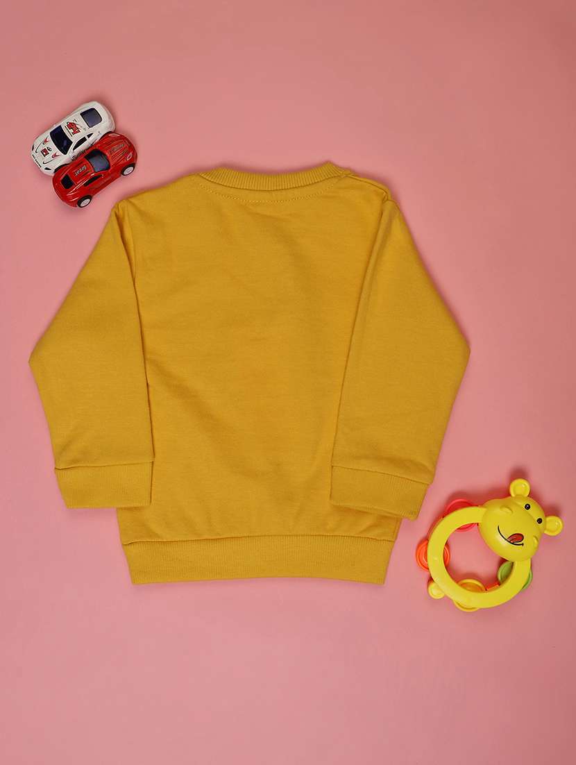 yellow fleece chest print sweatshirt - 21942316 -  Standard Image - 1