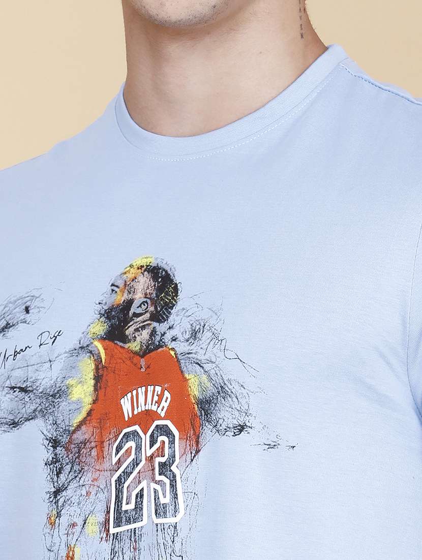 men printed short sleeves regular fit t-shirt - 21942408 -  Standard Image - 1