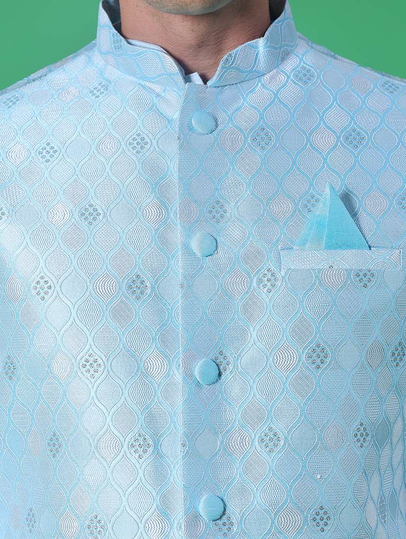 men long sleeve kurta and pyjama set with jacket - 21942410 -  Standard Image - 4