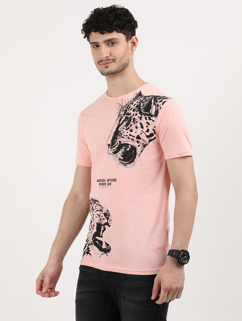 men front print round neck regular fit t-shirt - 21942997 -  Standard Image - 1