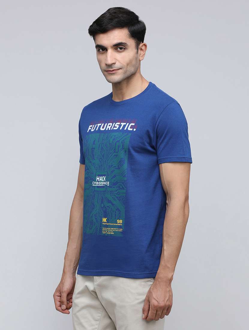 men front print round neck regular fit t-shirt - 21943001 -  Standard Image - 1