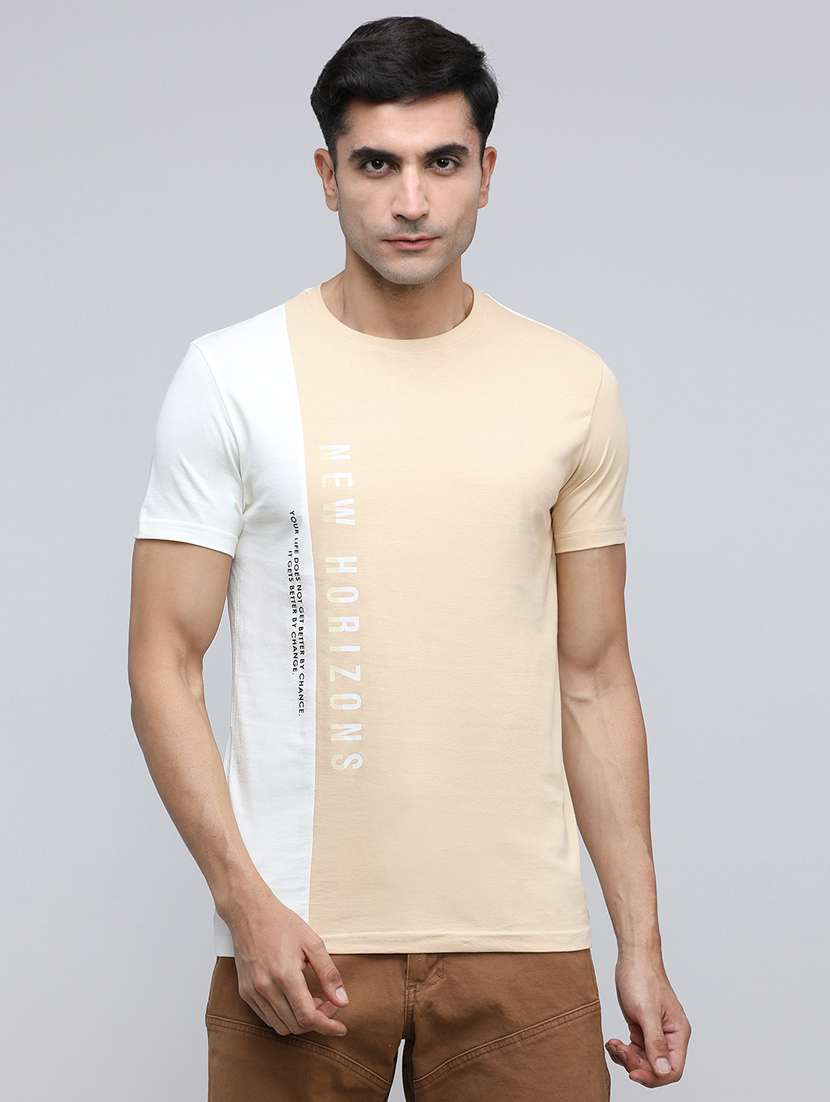 men color block short sleeve slim fit t-shirt