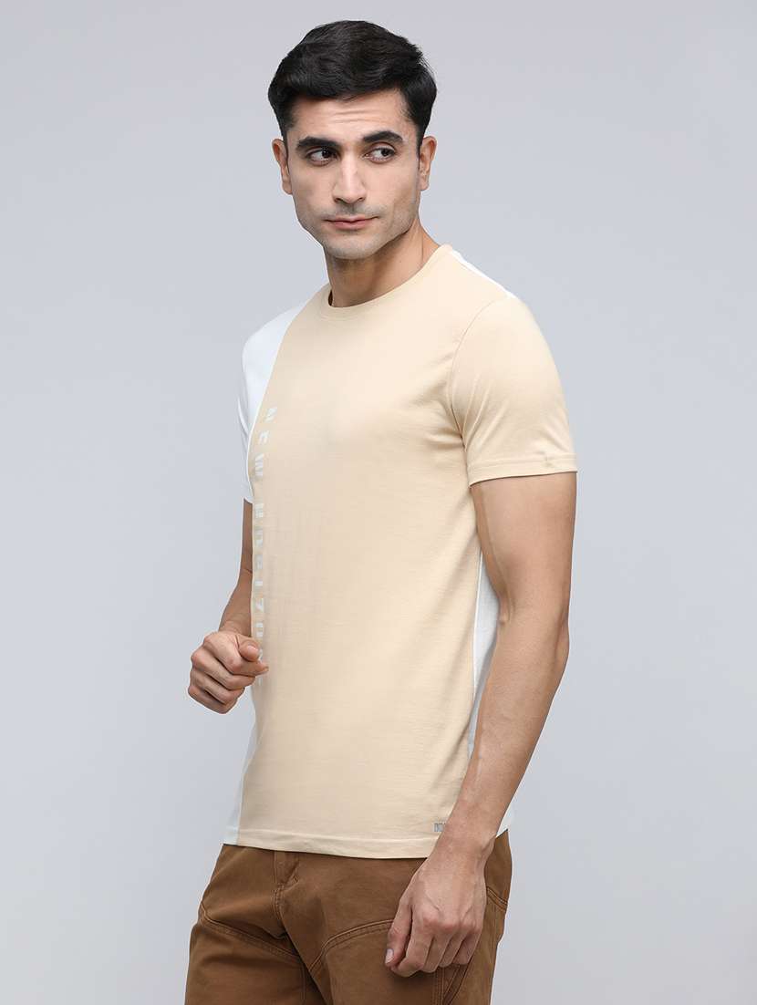 men color block short sleeve slim fit t-shirt - 21943023 -  Standard Image - 1