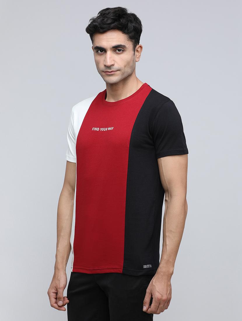 men color block short sleeve slim fit t-shirt - 21943024 - Standard Image - 1