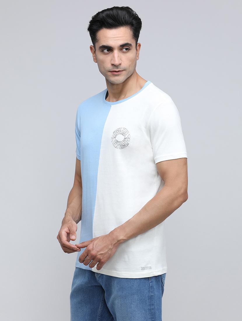 men color block short sleeve slim fit t-shirt - 21943029 - Standard Image - 1