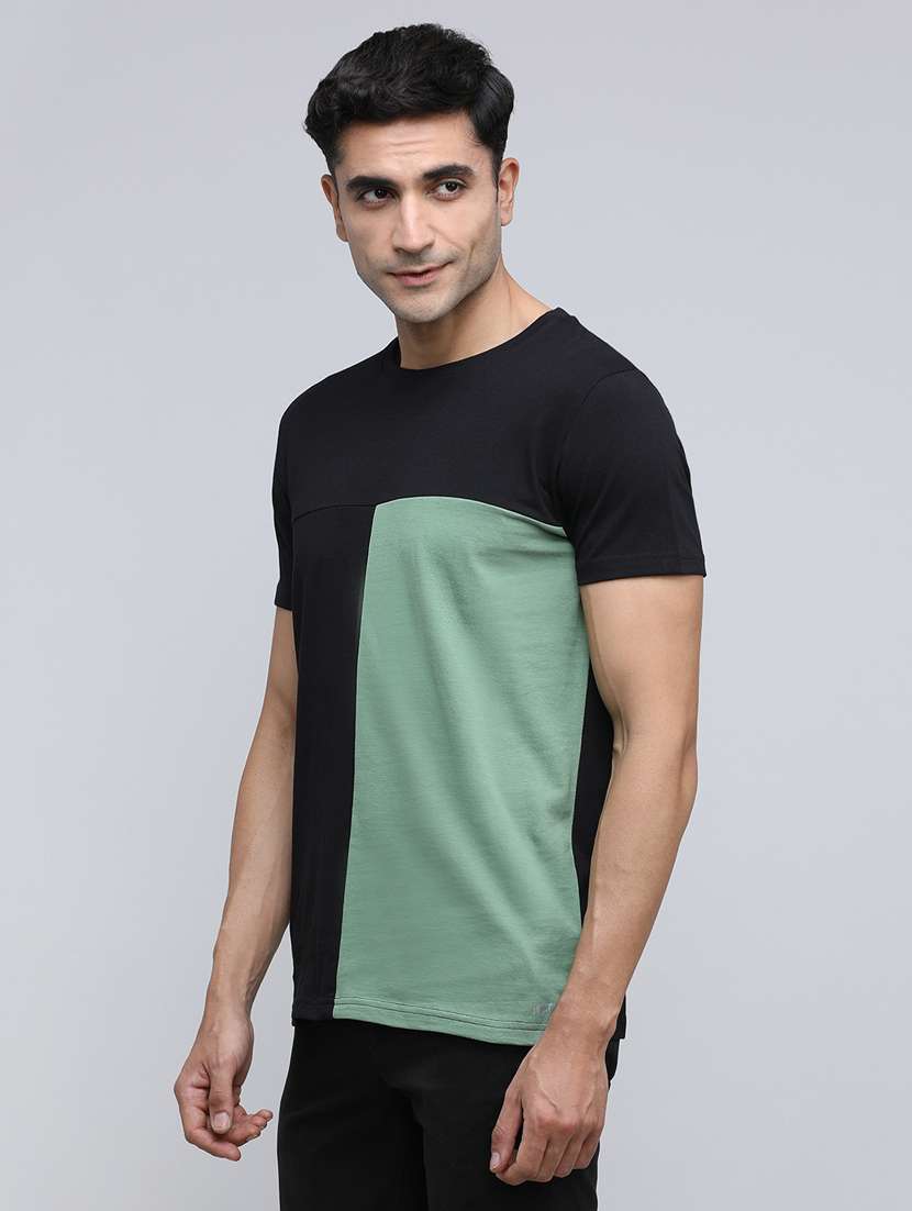 men color block short sleeve slim fit t-shirt - 21943033 -  Standard Image - 1