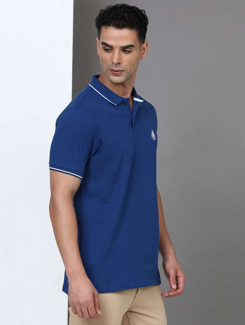men solid short sleeve slim fit polo t-shirt - 21943035 -  Standard Image - 1