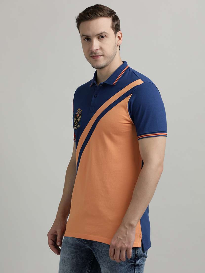 men color block short sleeve slim fit polo t-shirt - 21943053 -  Standard Image - 1