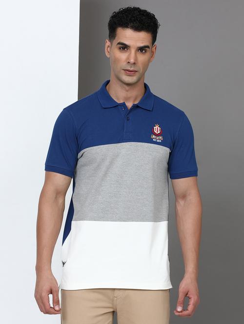 men color block short sleeve slim fit polo t-shirt - 21943057 - Standard Image - 0