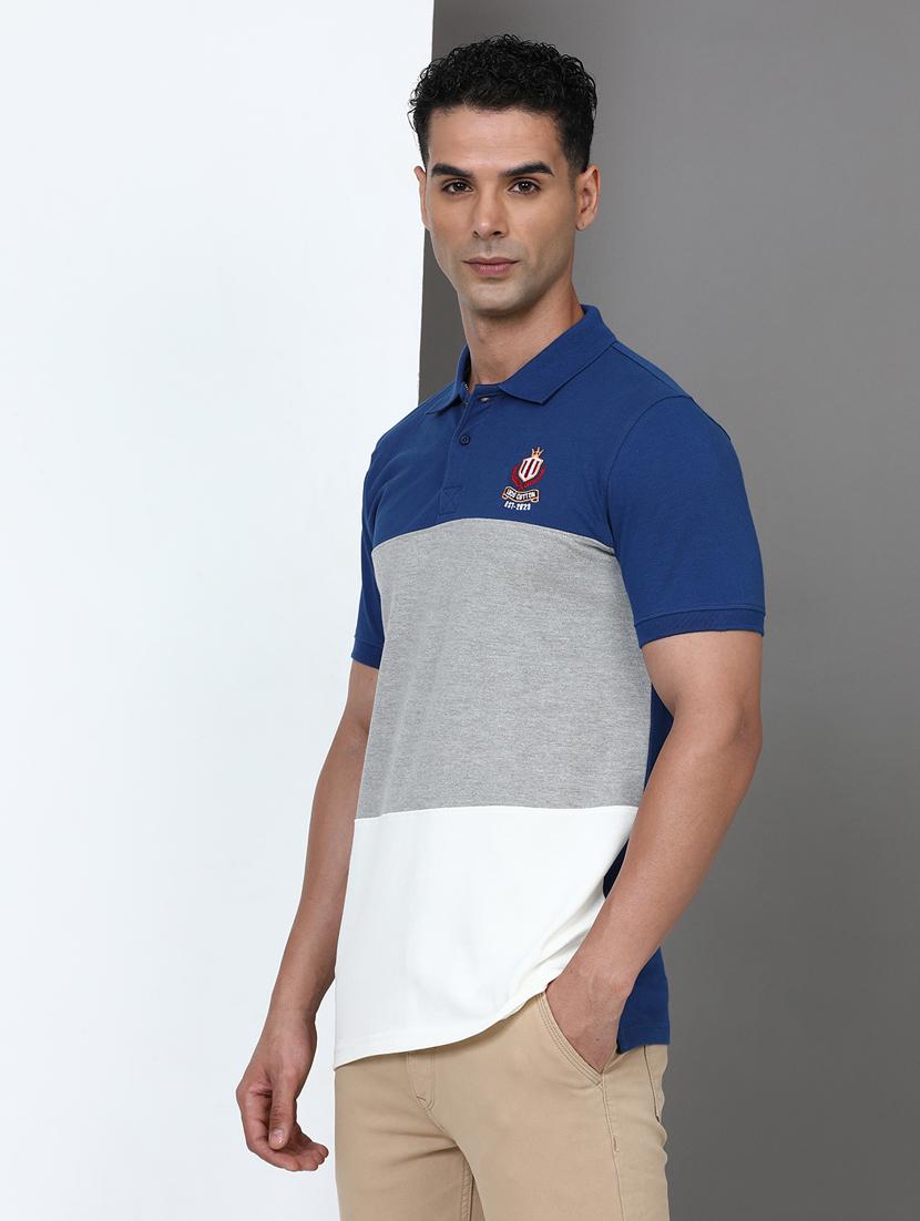 men color block short sleeve slim fit polo t-shirt - 21943057 - Standard Image - 1