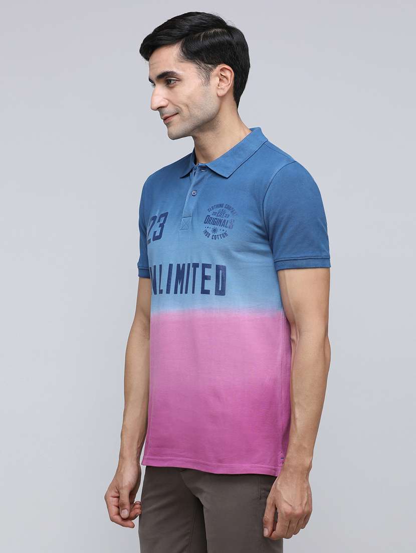 men printed short sleeve slim fit polo t-shirt - 21943062 -  Standard Image - 1