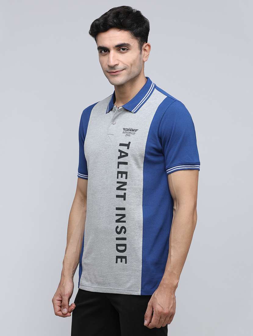 men color block short sleeve slim fit polo t-shirt - 21943064 -  Standard Image - 1