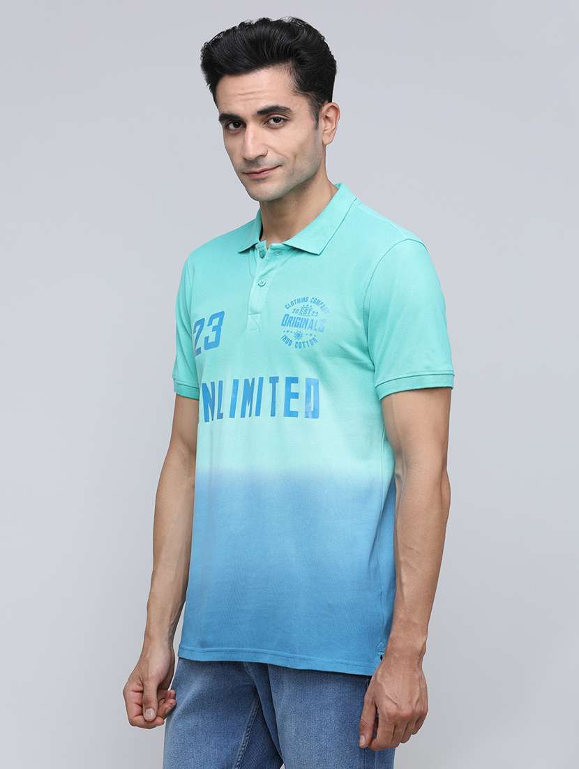 men printed short sleeve slim fit polo t-shirt - 21943065 - Standard Image - 1