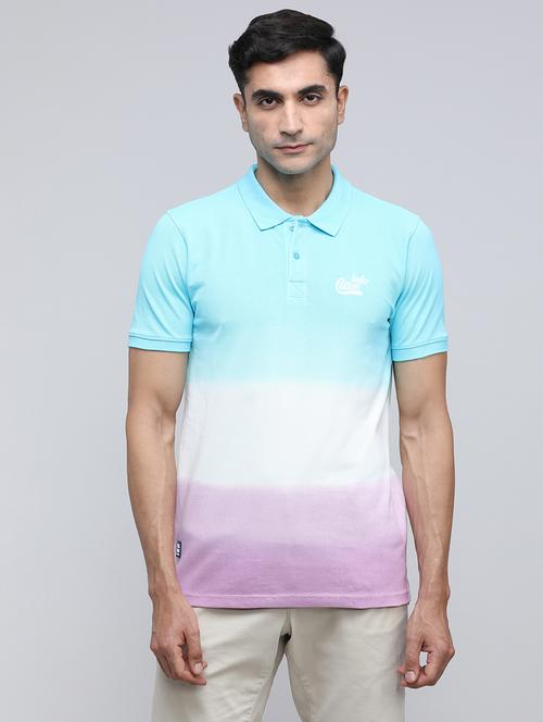 men ombre short sleeve slim fit polo t-shirt - 21943066 - Standard Image - 0