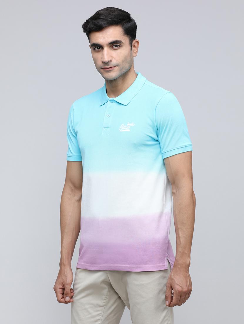 men ombre short sleeve slim fit polo t-shirt - 21943066 - Standard Image - 1