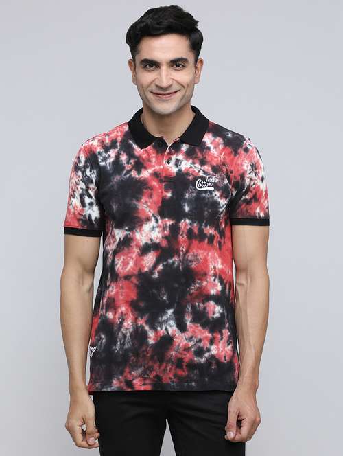 men printed short sleeve slim fit polo t-shirt - 21943067 - Standard Image - 0