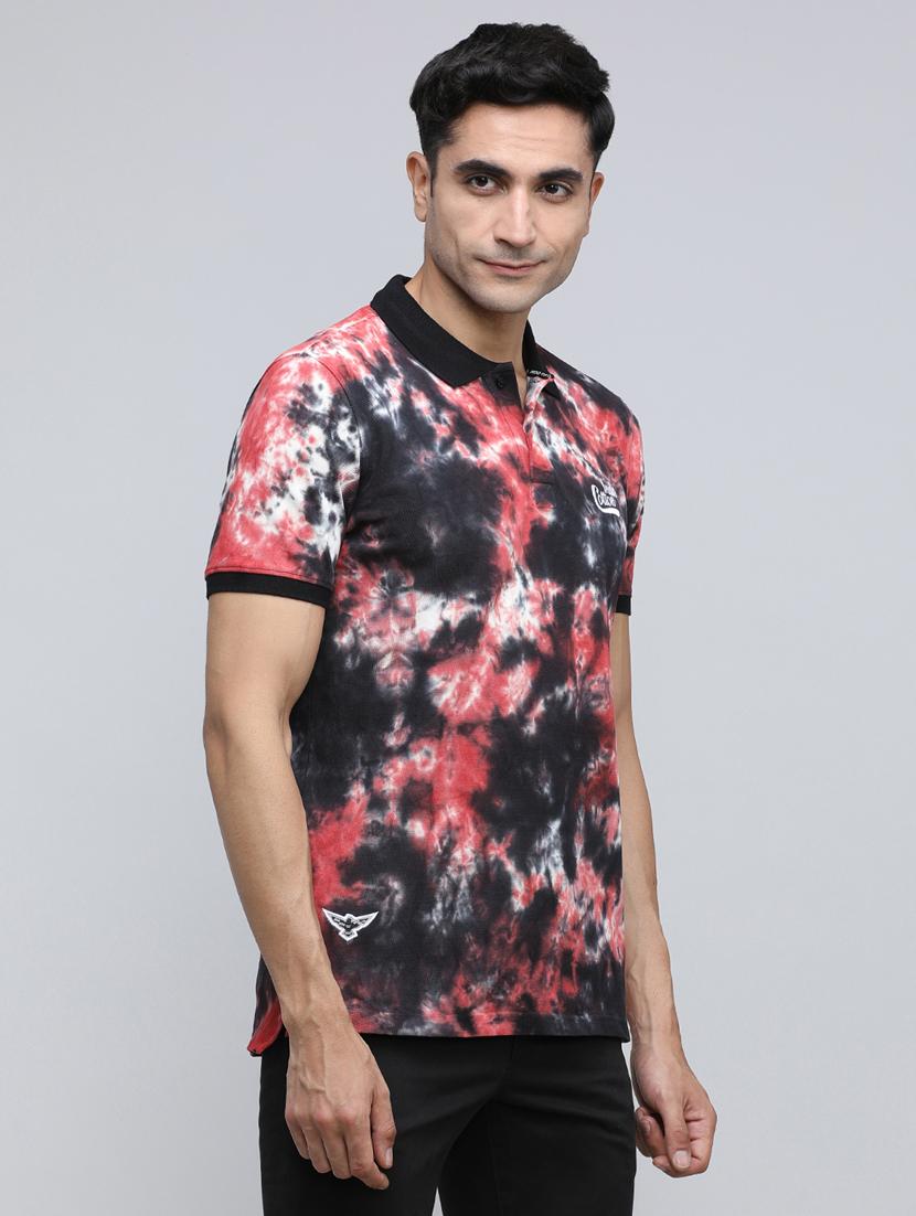 men printed short sleeve slim fit polo t-shirt - 21943067 - Standard Image - 1