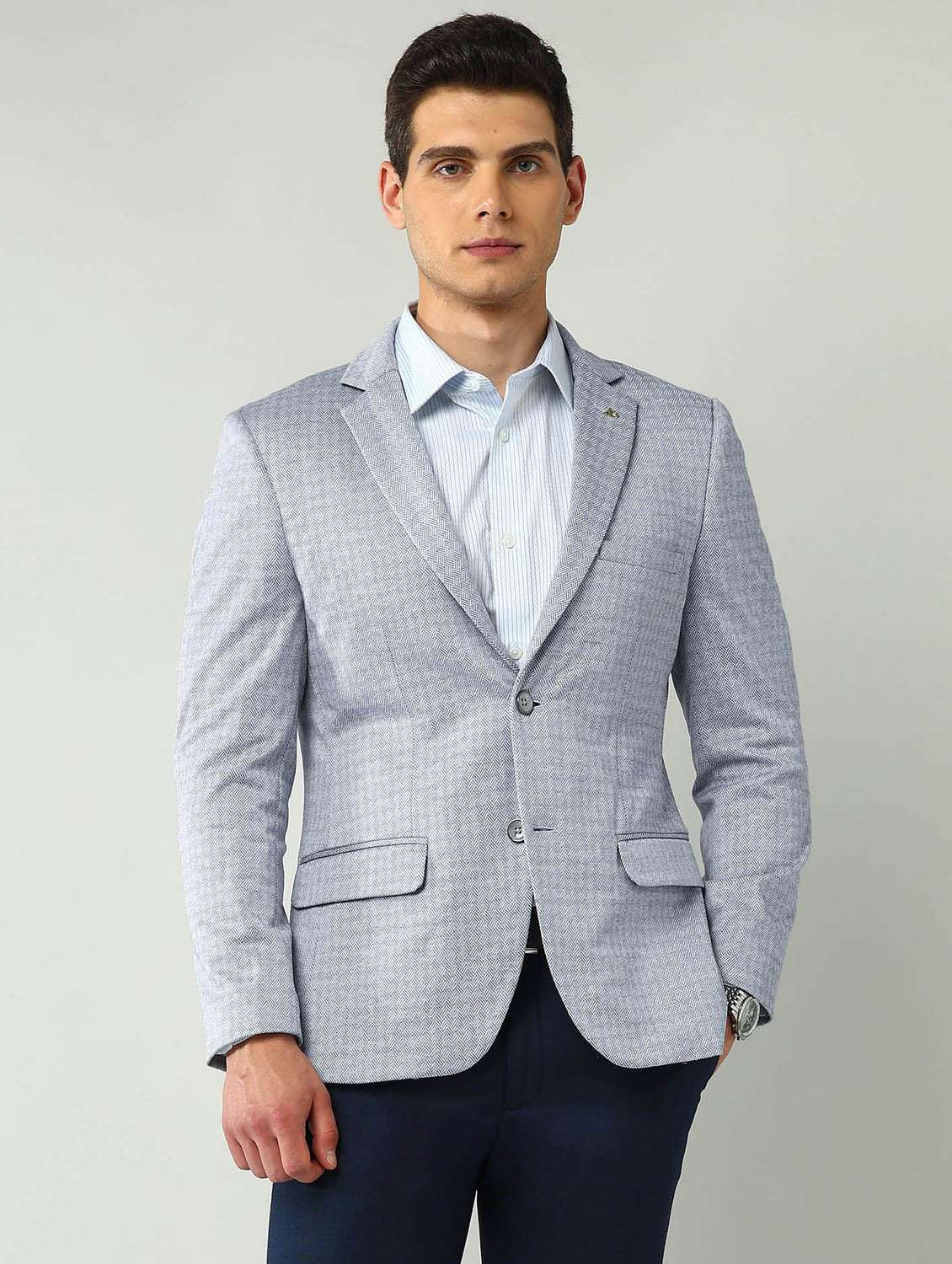 men lapel collar single breasted blazer - 21943274 -  Standard Image - 1