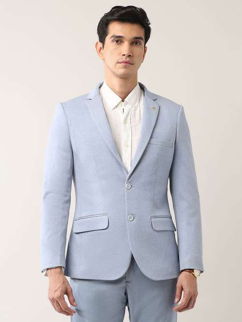 men lapel collar single breasted blazer