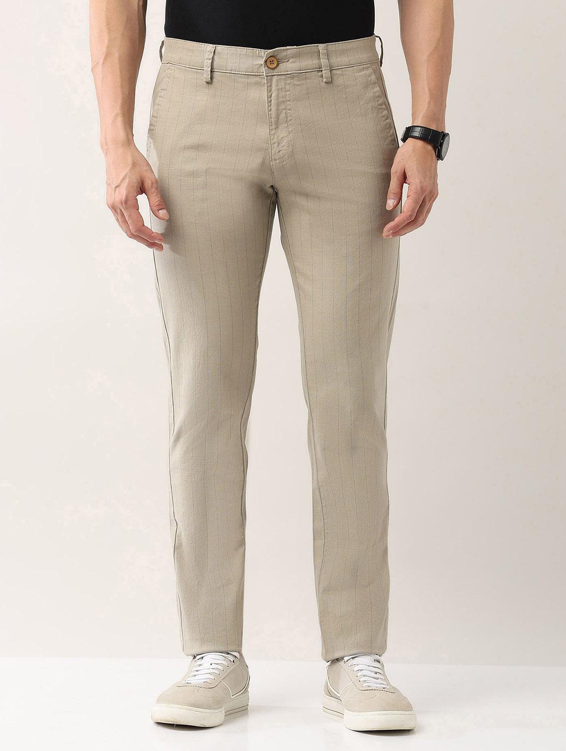 men striped md rise flat front casual chinos  - 21943280 -  Standard Image - 1