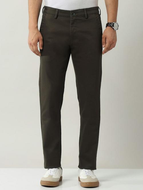 men solid md rise flat front casual chinos  - 21943282 -  Standard Image - 0