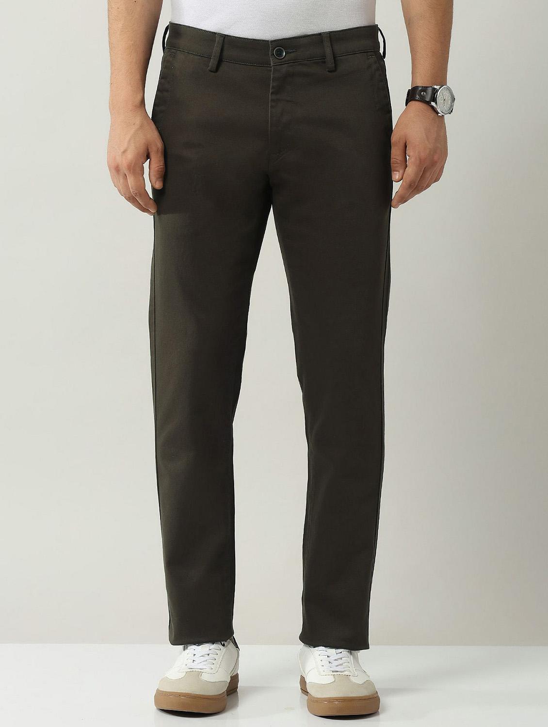 men solid md rise flat front casual chinos  - 21943282 -  Zoom Image - 0