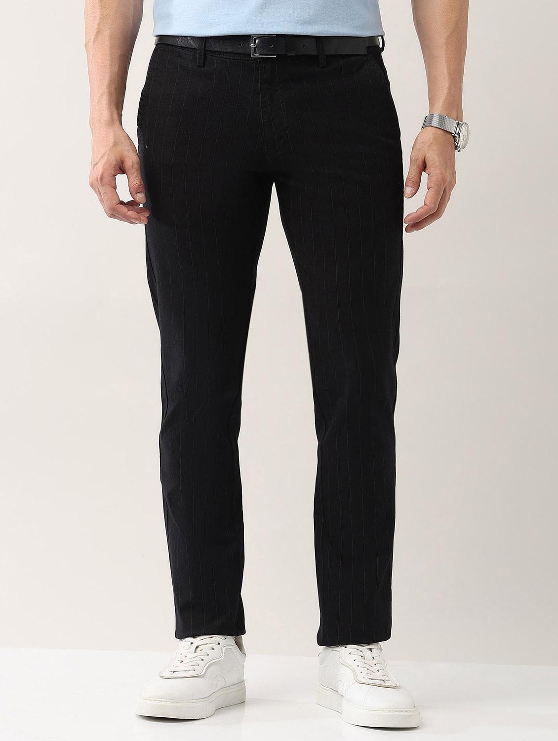 men solid md rise flat front casual chinos - 21943287 - Standard Image - 1