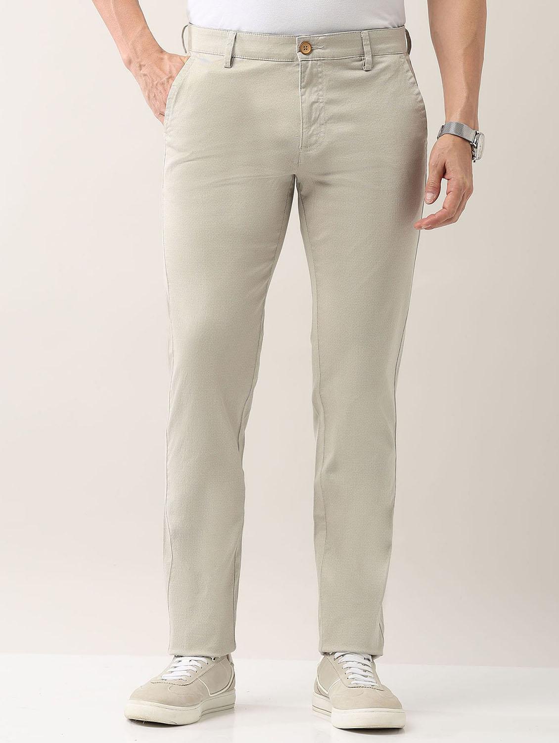 men solid md rise flat front casual chinos  - 21943288 -  Standard Image - 1