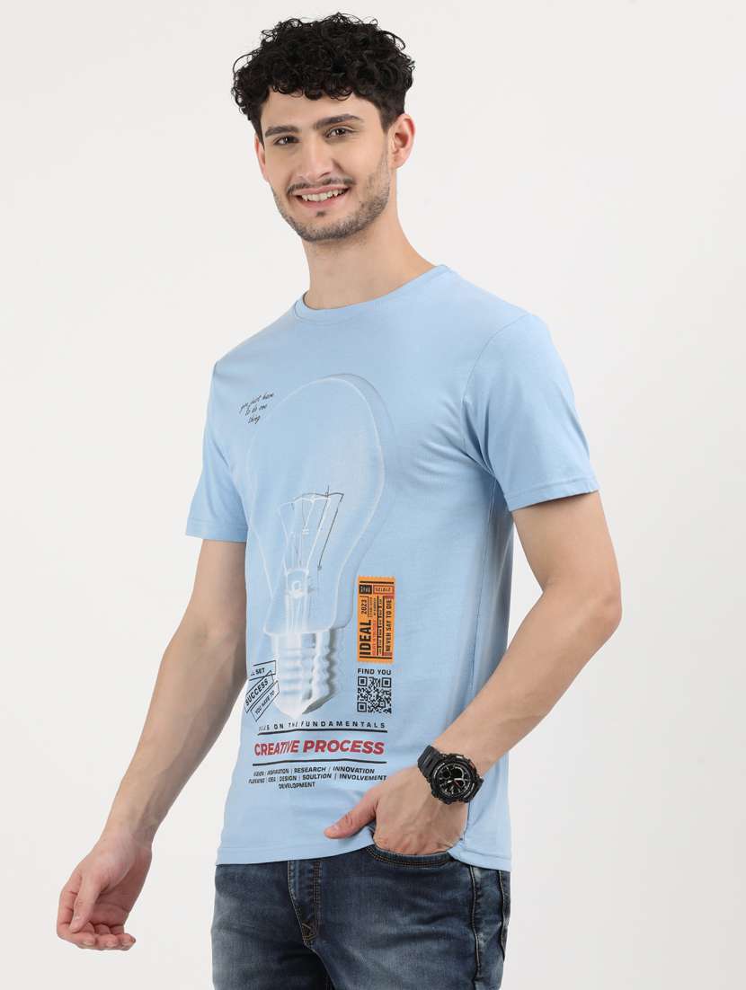 men printed short sleeve regular fit t-shirt - 21943305 -  Standard Image - 1