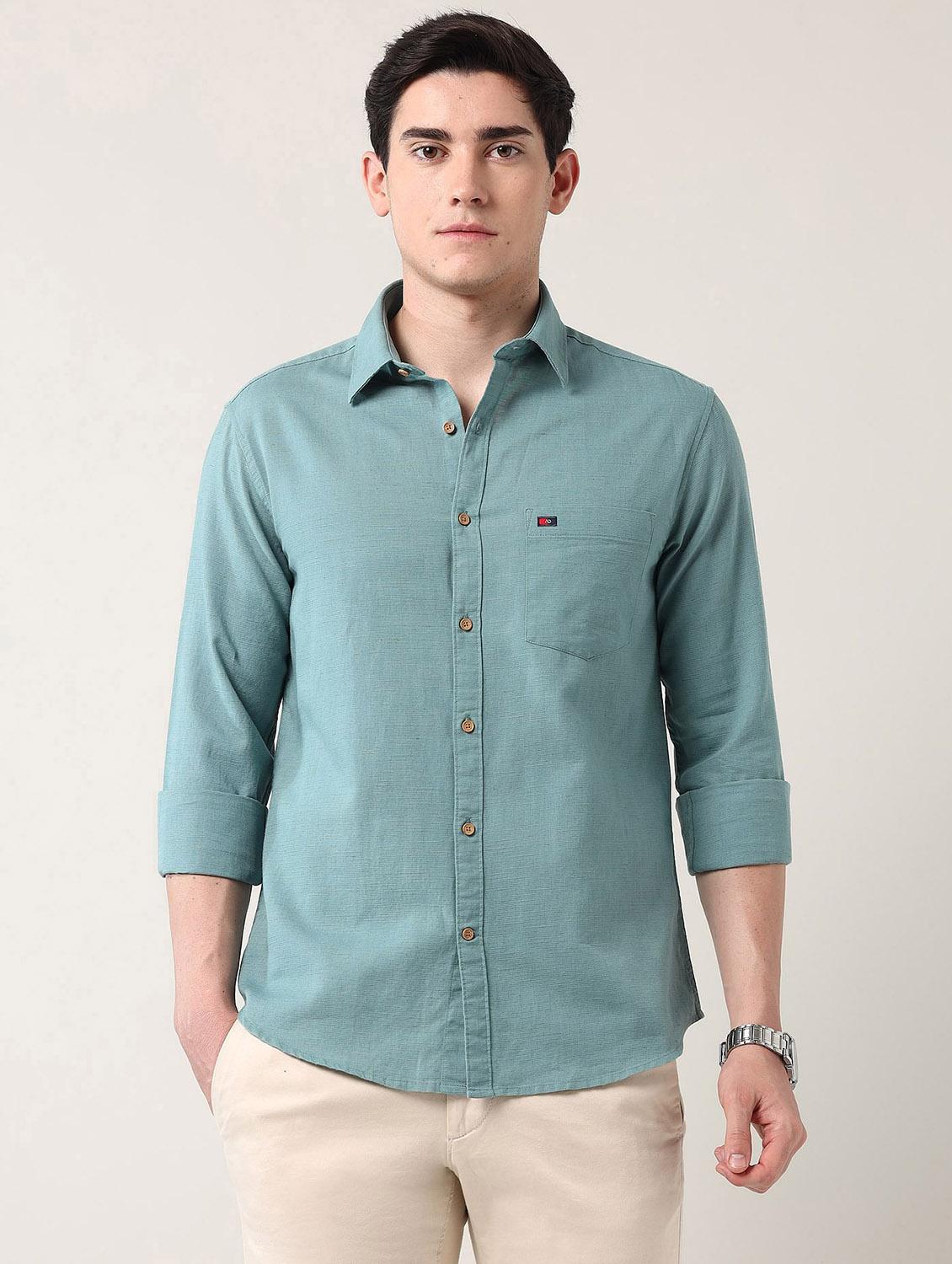 men solid long sleeve regular fit casual shirt