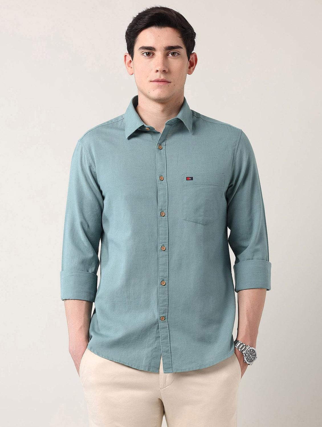 men solid long sleeve regular fit casual shirt - 21943340 -  Standard Image - 1