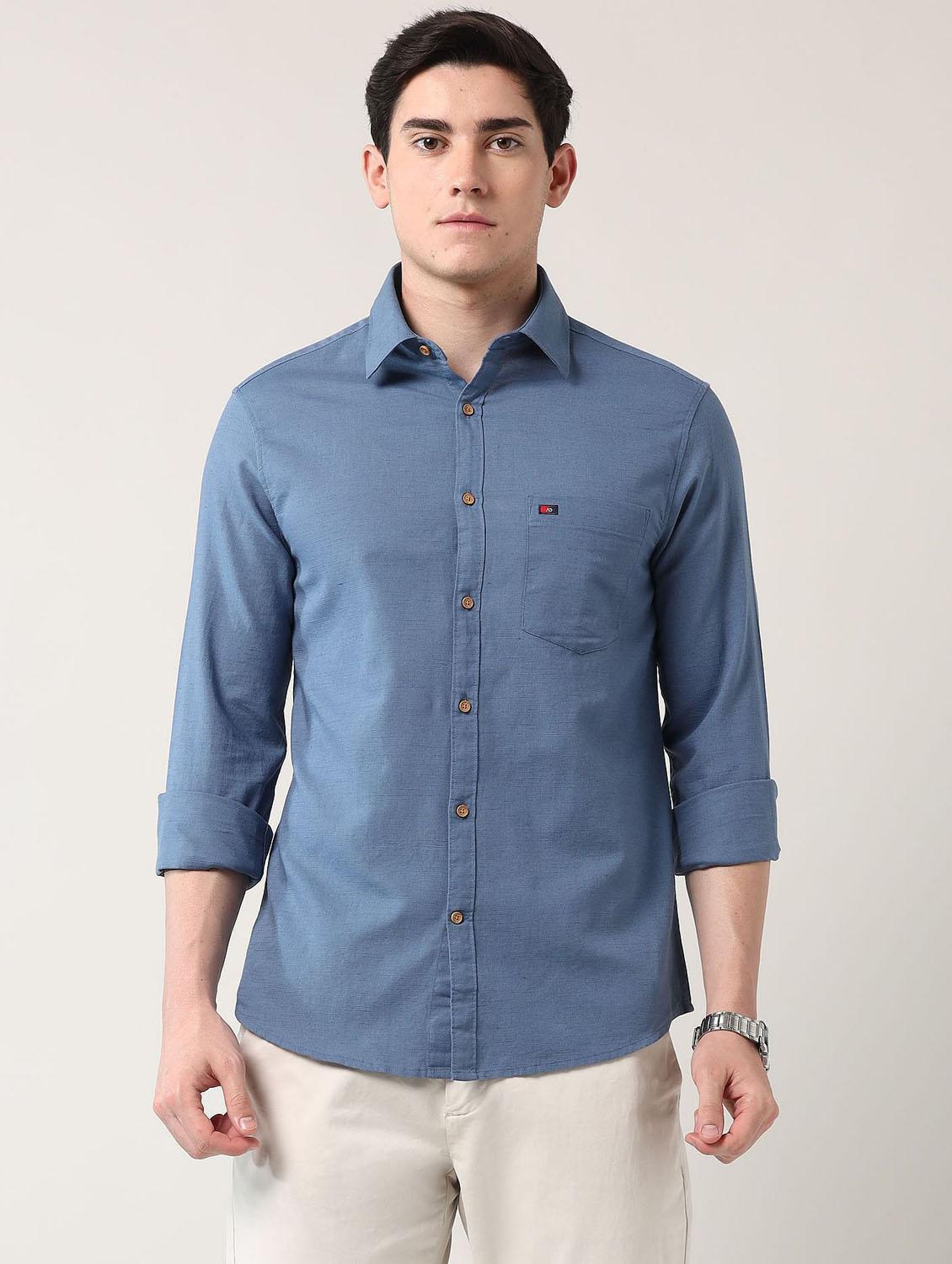 men solid long sleeve regular fit casual shirt - 21943341 -  Standard Image - 1