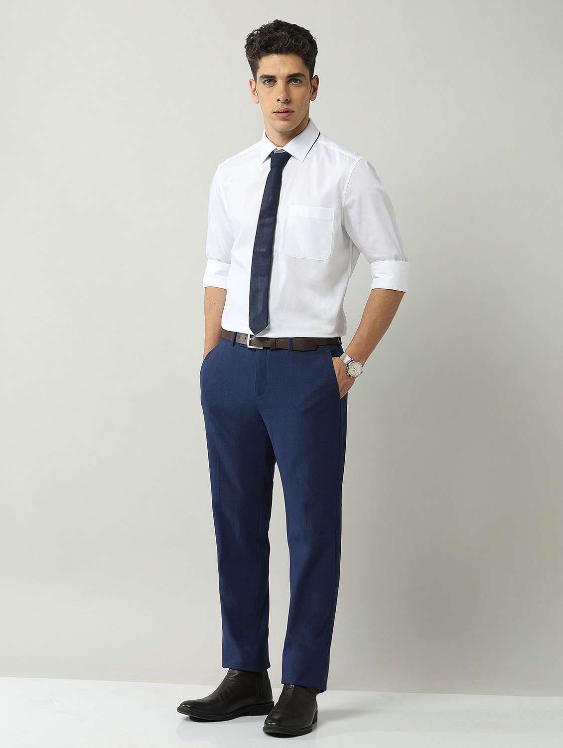 men solid long sleeve regular fit formal shirt - 21943351 -  Standard Image - 4