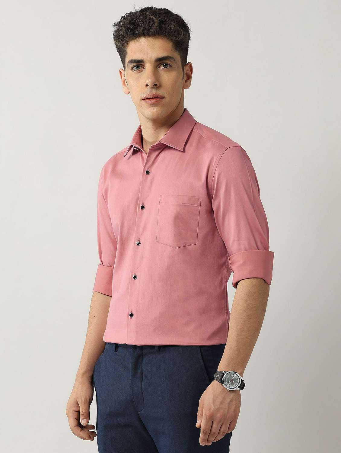 men solid long sleeve regular fit formal shirt - 21943355 -  Standard Image - 1