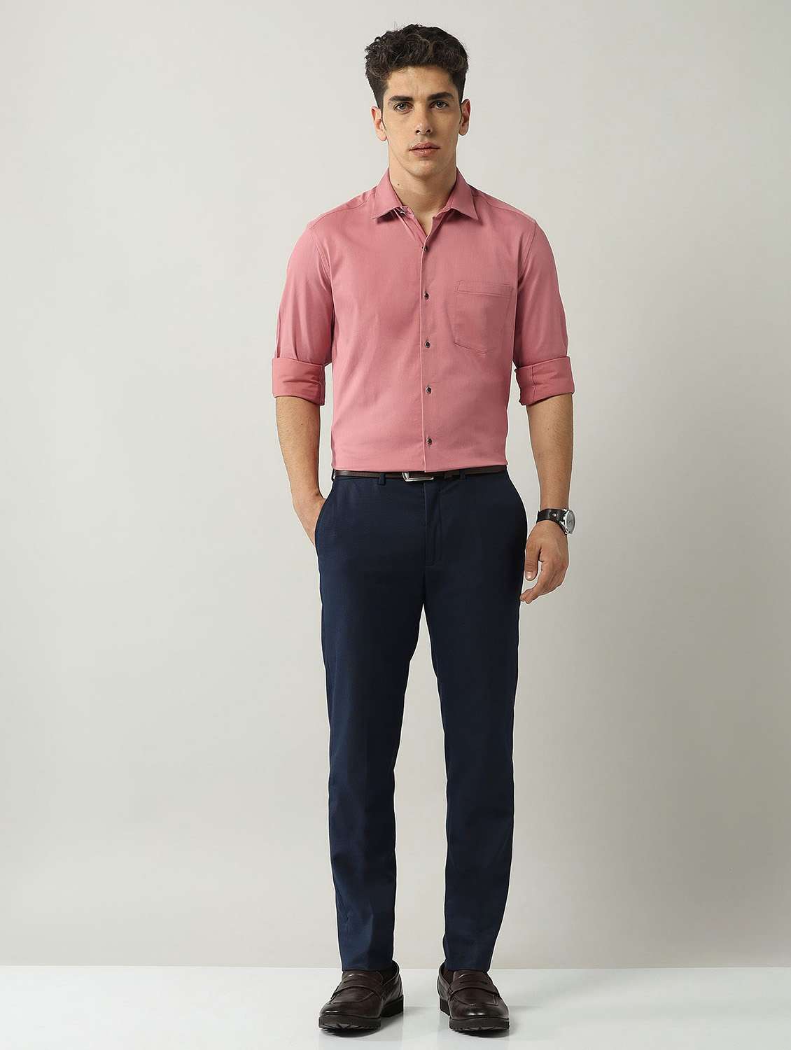 men solid long sleeve regular fit formal shirt - 21943355 -  Standard Image - 4