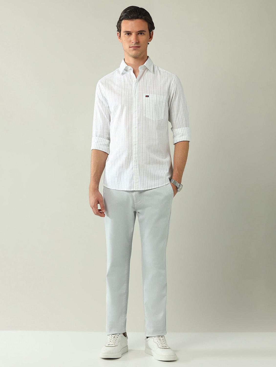 men striped long sleeve regular fit casual shirt - 21943371 - Standard Image - 4