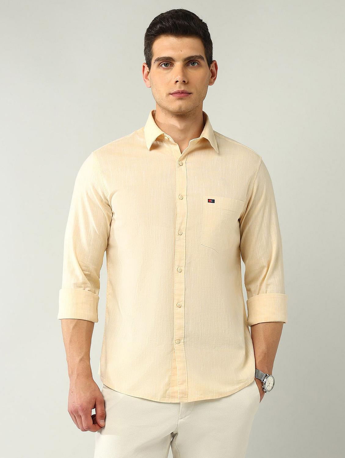 men solid long sleeve regular fit casual shirt