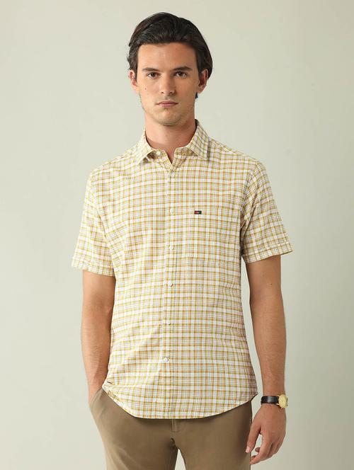 men checkered short sleeve regular fit casual shirt - 21943375 -  Standard Image - 0