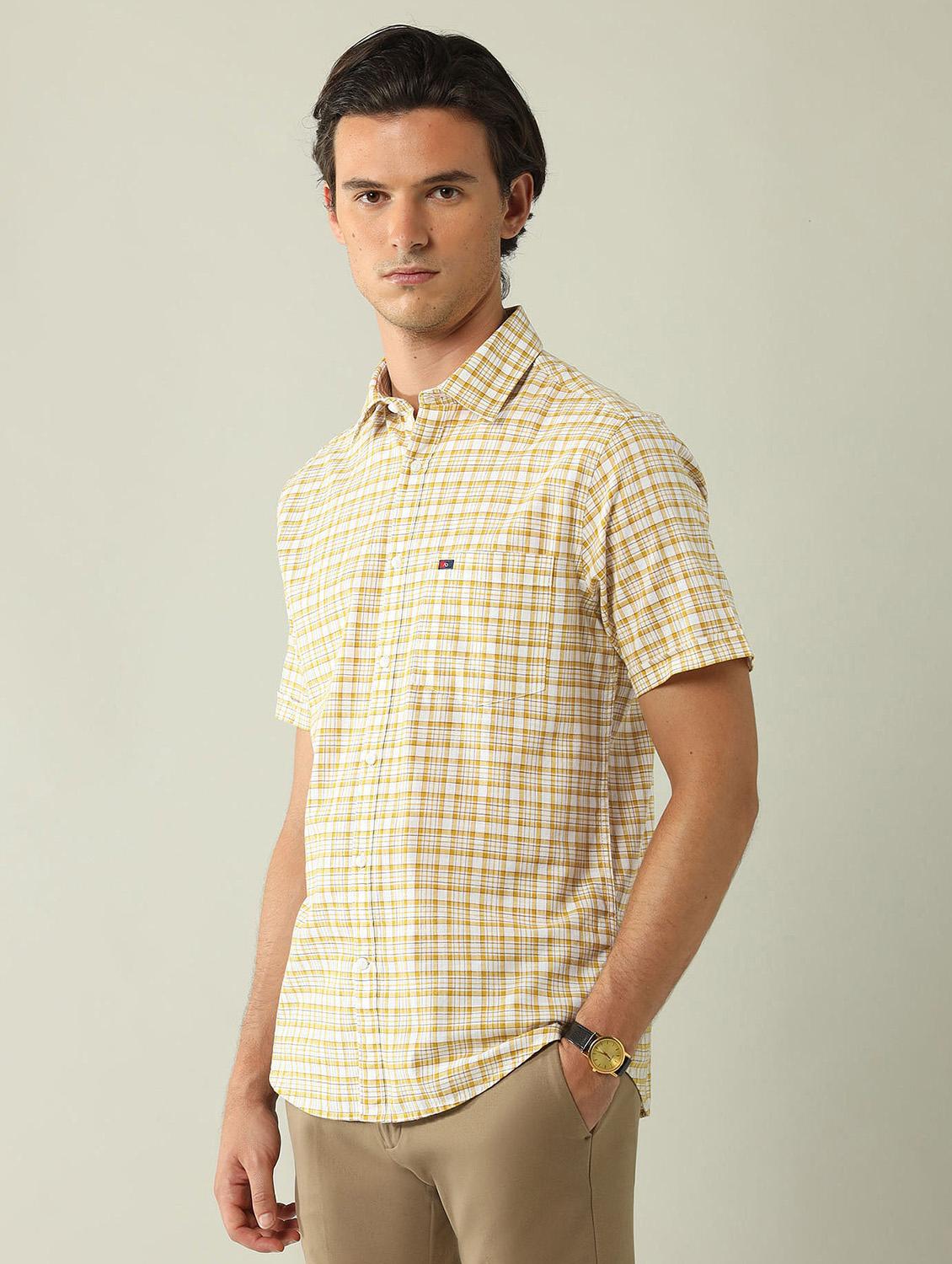 men checkered short sleeve regular fit casual shirt - 21943375 -  Standard Image - 1