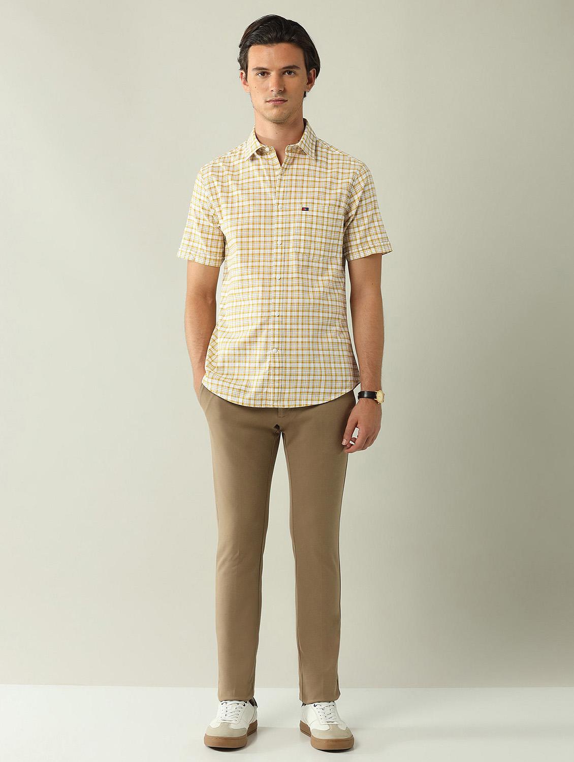 men checkered short sleeve regular fit casual shirt - 21943375 - Standard Image - 4