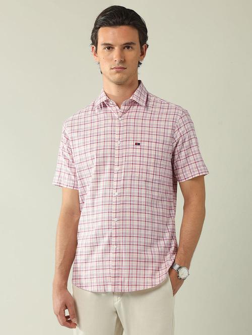 men checkered short sleeve regular fit casual shirt - 21943376 -  Standard Image - 0