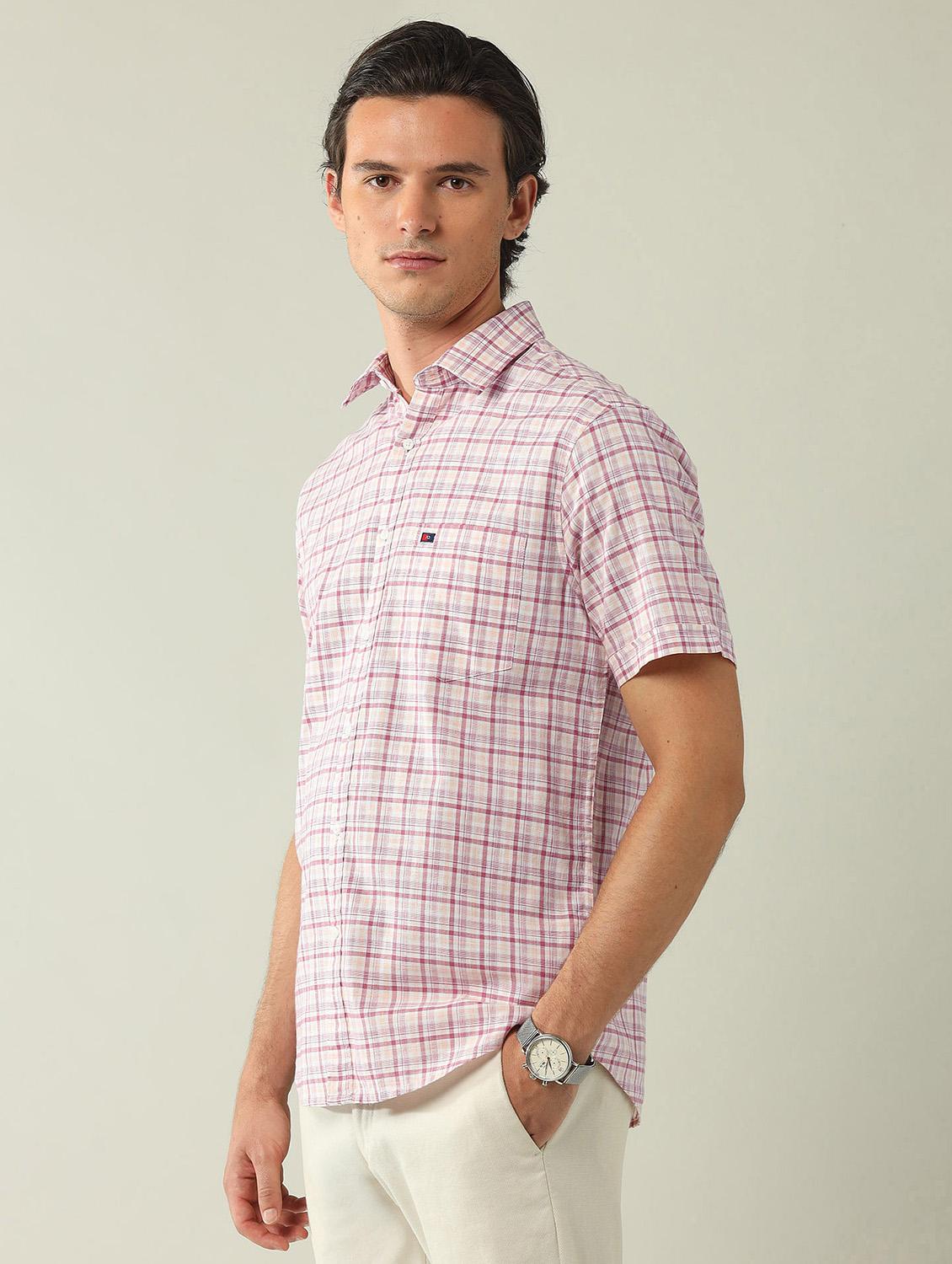 men checkered short sleeve regular fit casual shirt - 21943376 -  Standard Image - 1