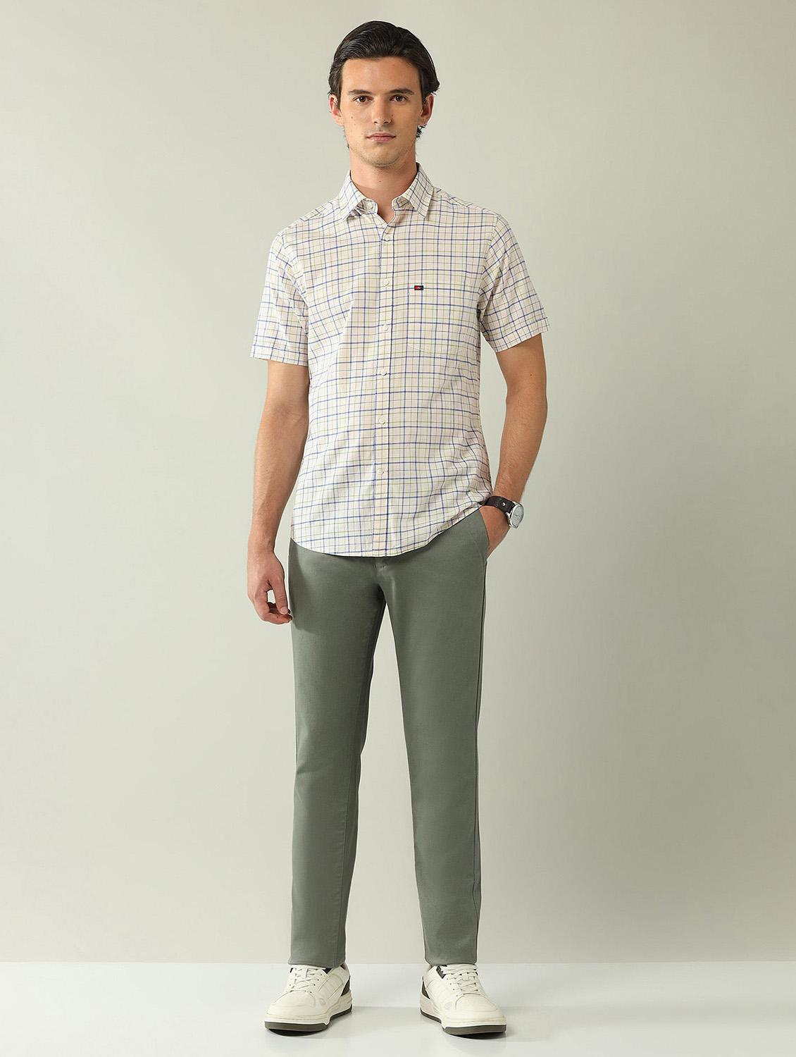 men checkered short sleeve regular fit casual shirt - 21943377 - Standard Image - 4