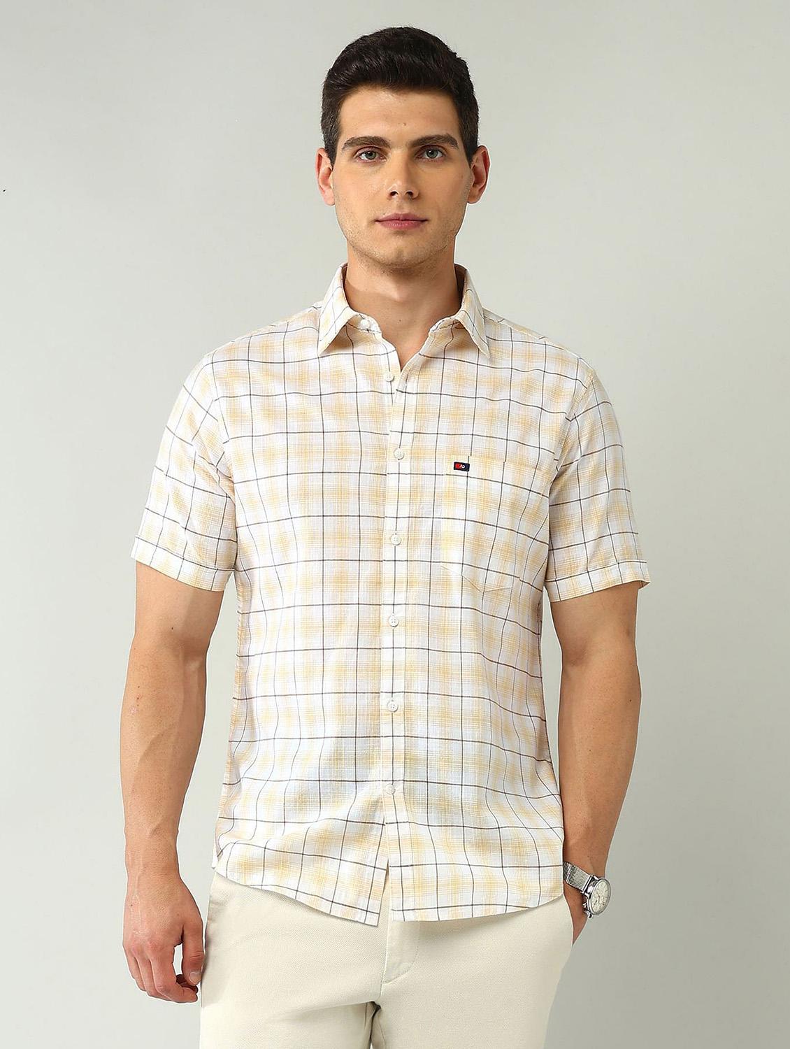 men checkered short sleeve regular fit casual shirt - 21943378 - Zoom Image - 0