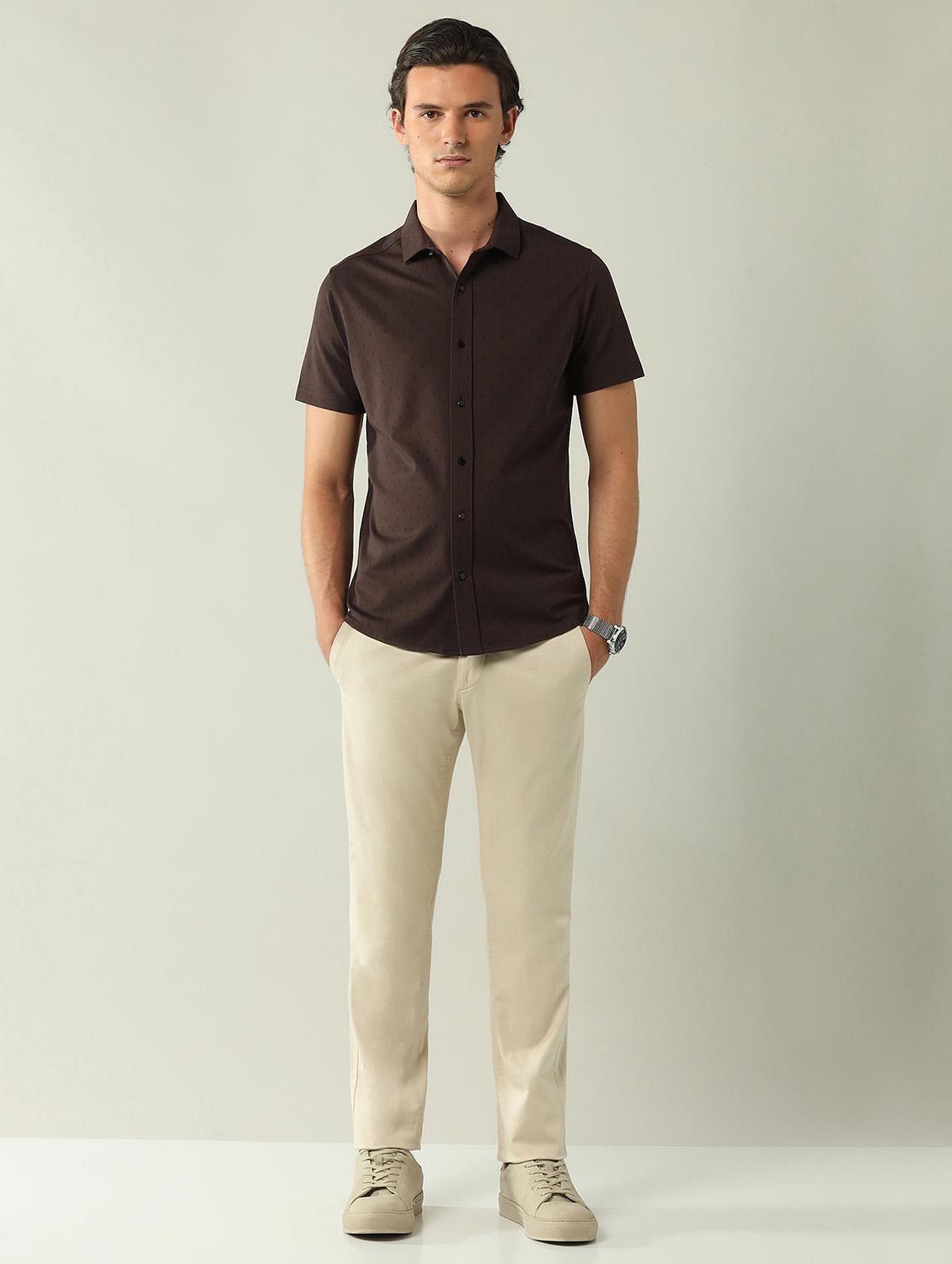 men self design short sleeve regular fit casual shirt - 21943381 - Standard Image - 4
