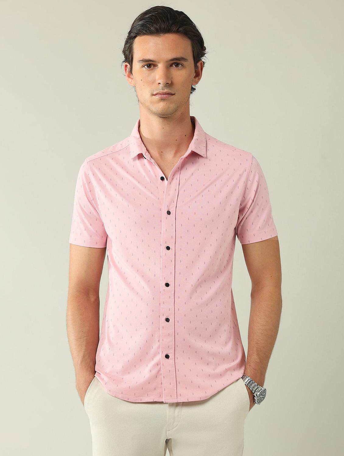 men printed short sleeve regular fit casual shirt - 21943383 - Standard Image - 1