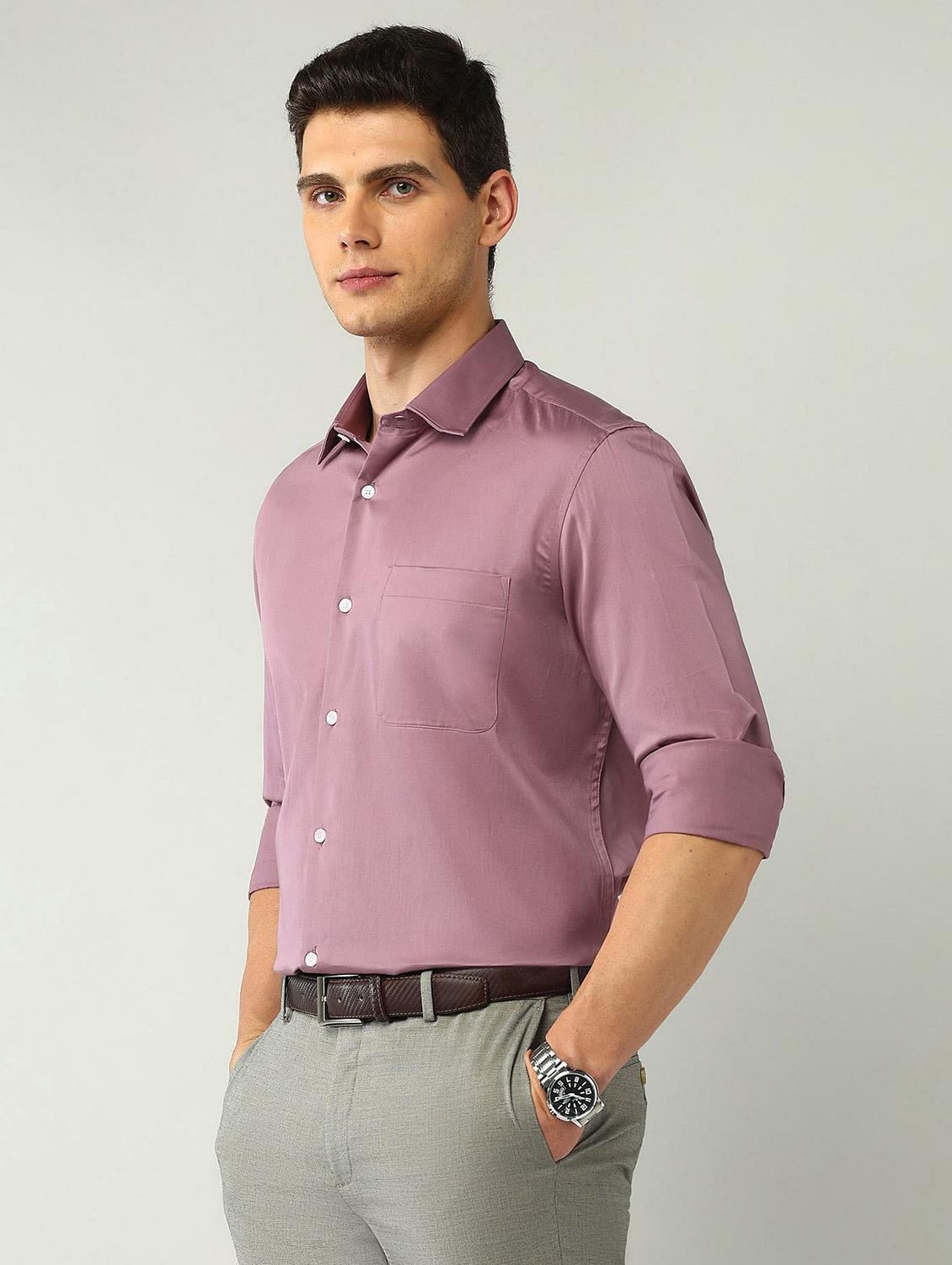 men solid long sleeve regular fit formal shirt - 21943386 - Standard Image - 1
