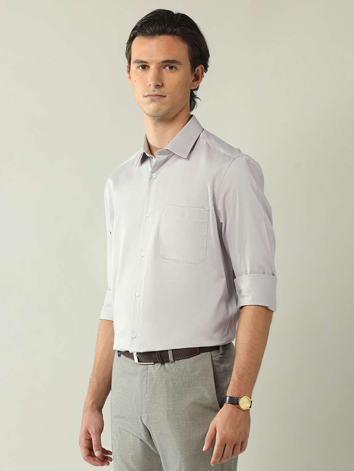 men solid long sleeve regular fit formal shirt - 21943387 -  Standard Image - 1